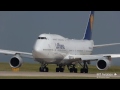 DIVERSION Lufthansa B747-8 Close Up takeoff from Manchester Airport
