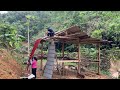 The Process of Building a Wooden House: The Couple's Happiness When Completing The Roof