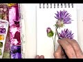 Watercolor fun! Are you ready for simple little Thistles? Bring your “Angle”brush and let’s paint!