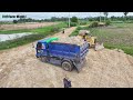 Opening New Project !! Dozer KOMATSU D58E Working, Dump Truck 5Ton Unloading, Filling Up Land huge