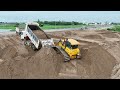 Part 5 Is Satisfying Operator 30% Filled Completed The SHANTUI Bulldozer & Wheel Loader Pushes Sand
