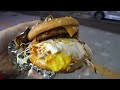 fried egg cheeseburger - korean street food