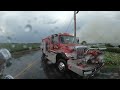 Engine 502 *Ride Along* Barn Struck by Lightning (Screaming Q and Horn!)