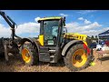 2015 JCB Fastrac 4220 6.6 Litre 6-Cyl Diesel Tractor (235 HP) with Heizohack Crane Feed Wood Chipper