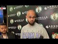 Derrick White on Celtics Fans CHANTING His Name | Celtics vs Cavs G1 Postgame Interview