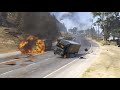 Israeli Secret Weapons Supply Convoy Badly Destroyed by Irani Jets, Drones & Helicopters - GTA 5