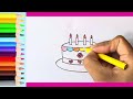 How to draw a cute cake // draw cute things// how to draw a cute unicorn cake // kids Art