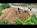 Full Processing Completed 100% Filling& Sand By Skill D2 Dozer Pushing Sand -5Ton Truck Dumping Sand