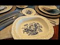 Vintage Blue and White Ironstone Tablescape