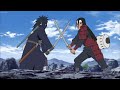 Sasuke revives the Four Hokages, fatally stabs Tobirama Izuna, and activates the Fate in Madara