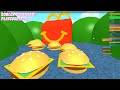 Giant Happy Meal & Burgers ! Roblox McDonalds Obby - Fast Food Restaurant Online Game Video