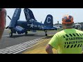 2,000 HP Cold Start F4U Corsair Taxiing To Runway Vintage Warbird Sound Up Whistling Death