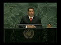 Presidente Hugo Chávez en la Asamblea General de la ONU, 20 de septiembre de 2006: ¡Huele a azufre!