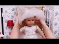 Doll prepares to be bride! Play Dolls wedding dress