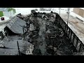 Drone video: Aerial view of Minnesota school bus garage destroyed by fire