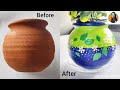 Beautiful Pot Painting idea| Easy Matka Decoration| #potpaintingideas  #potpainting