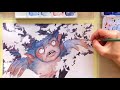 WATERCOLOR Painting Process - Creatures From SLAVIC MYTHOLOGY And FOLKLORE - The Screecher