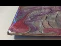Acrylic Pour Painting with Resin and Silver Leaf - Mixed Media Painting- 
