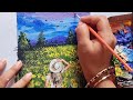 How to Paint a Woman in Flower Garden || Acrylic Painting for Beginners Step by Step 🌼