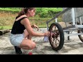 Repair girl: restores the neighbor's old stroller#Thao mechanical