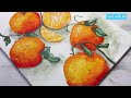 Realistic orange painting | acrylic painting | tutorial | my creation