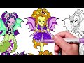 Coloring Pages EQUESTRIA GIRLS vs MY LITTLE PONY - The Dazzlings. How to color My Little Pony. MLP