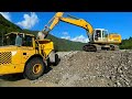 SGHIAIAMENTO FIUME con ESCAVATORE LIEBHERR 924 + DUMPER VOLVO A25D