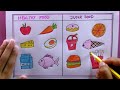 how to draw healthy food and junk food/healthy food drawing