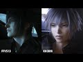 Noctis and Yozora - Car Scene Comparison (Final Fantasy Versus XII, Kingdom Hearts III Re:Mind)