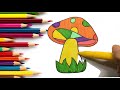 How to Draw Mushroom Step by Step |Easy and Step by Step Drawing For Kids Mushroom drawing Video