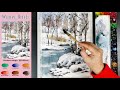 Without Sketch Landscape Watercolor - Winter Birch (color mixing view) NAMIL ART