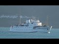 The Scillonian III sails across the bay and into harbour 14.04.2023