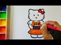 Cute Hello Kitty and Unicorn 🦄 Drawing, Painting and Coloring for children