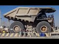 Largest Truck Transporting Copper Cat 797F - Komatsu 980E & 930E - Open Pit Mine