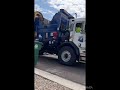 Blue garbage truck