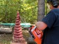 Time lapse chainsaw carving a pine tree out of cedar, by Mark Poleski