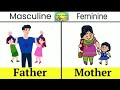 Mesculine & Feminine Words | Mesculine & Feminine Vocabulary | Let's learn Mesculine & Feminine