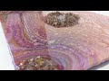 Geode Painting from an Acrylic Pour: Added stones and resin- 