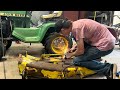 John Deere 318 mower deck rebuild part 1