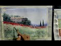 How to paint a flower garden in watercolor