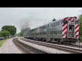Metra and freight action on the MD-W line at Elmwood Park, IL. 5-12-23
