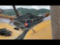 Barge unloading | Relaxing video