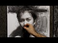 How I Draw with Nitram's Liquid Charcoal/Demonstration. Cesar Santos vlog 079