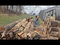 Huge Free Firewood log score! This is going to help our inventory.