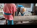 With old grandfather everything becomes easy | Waru wood sawmill work.