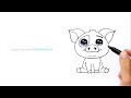 How to Draw Moana Pua Pig step by step Cute and Easy - Disney Movie
