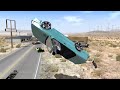 Massive Spike Strip Pileup Crashes #14 – BeamNG Drive | CrashBoomPunk