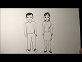 How to draw people easy | MAN AND WOMAN DRAWING | Paano Mag Drawing Ng Tao