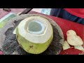 Coconut cutting show - thai street food
