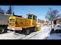 Larue 7060 & D65 - Big Snow Removal Operation in Montreal - 2022-01-23 - Two passes [4K]